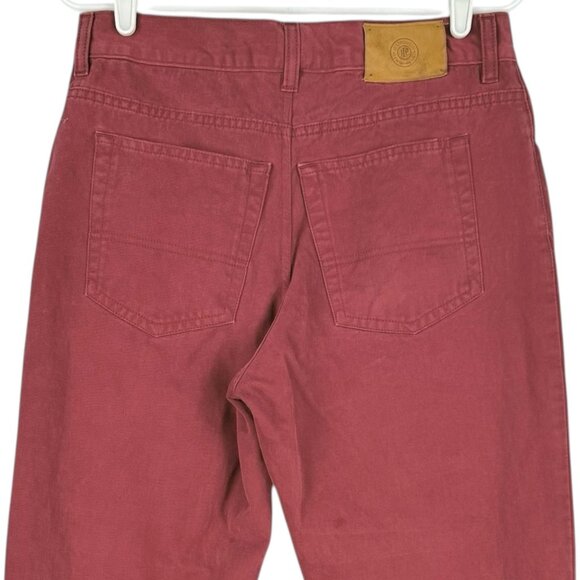 J.L. Powell Men's Classic Fit Straight Leg Cotton Red Pants Size 34L (Waist 32) - Picture 4 of 12